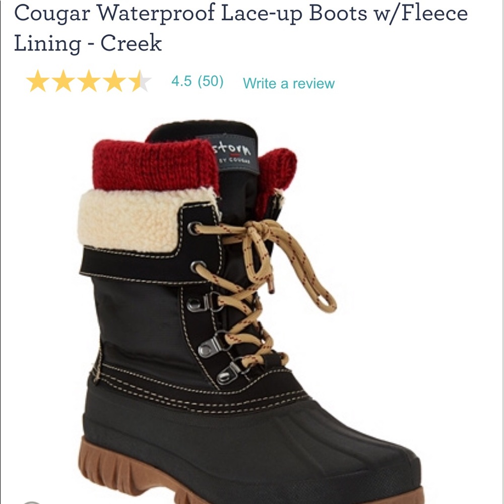 Waterproof lace up boots in like new condition